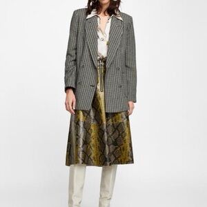 PLAID BLAZER WITH ELBOW PATCHES